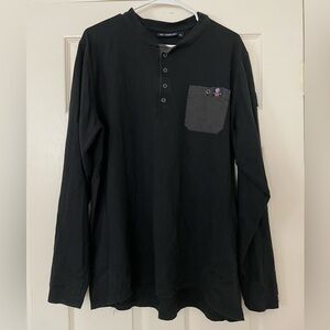 Tyndale Versa FR Mens Fire Resistant Long Sleeve Henley Black XL